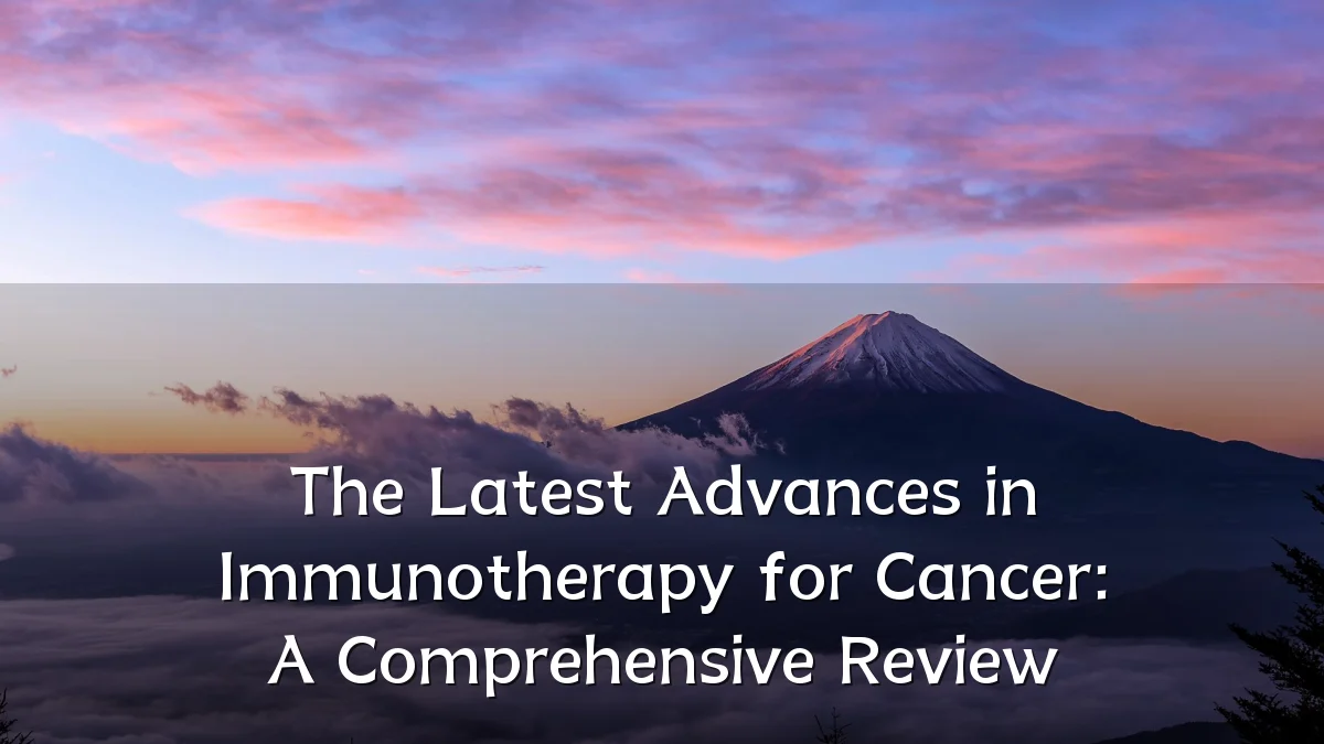 The Latest Advances in Immunotherapy for Cancer: A Comprehensive Review